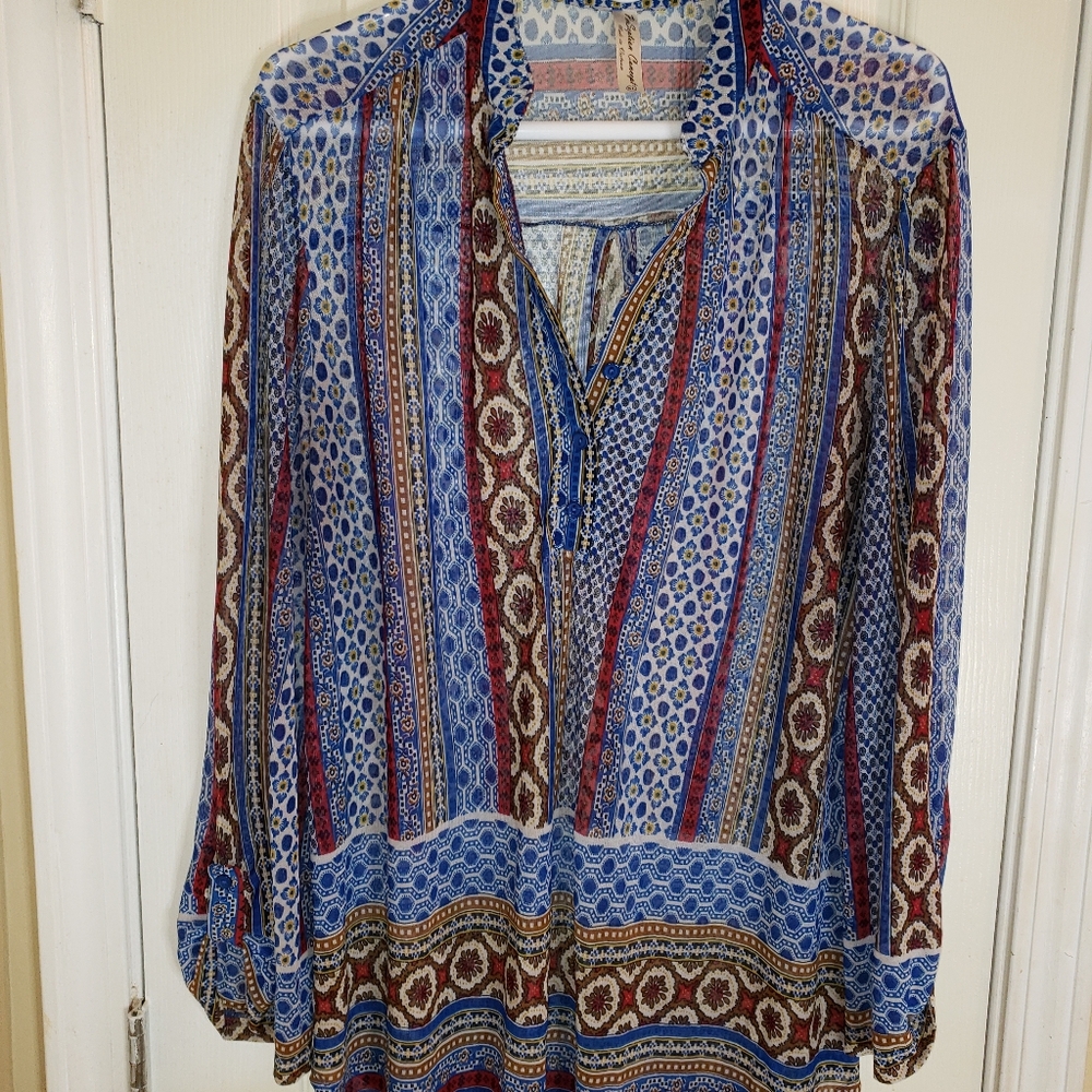 Perception concept mesh blouse